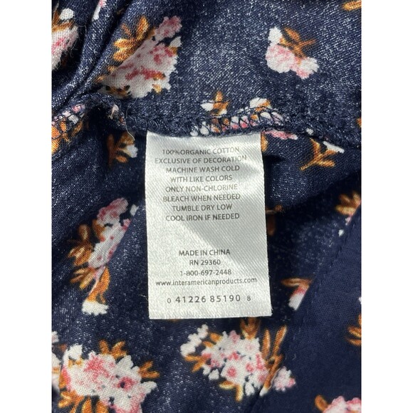 Dip Womens Floral Blouse 100% Organic Cotton Floral Womens XL Cottagecore Boho - Picture 8 of 10